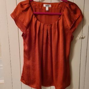 Dress Barn, capped sleeve, satiny blouse. Large